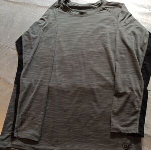 Hang Ten Men's Large Long Sleeve Upf 50 Cycling/Surf Shirt W Back Zipper Pocket